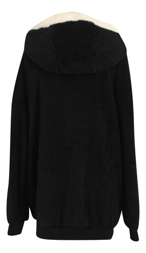 Chamarra Holgada Con Cremallera Y Capucha Para Mujer, Talla