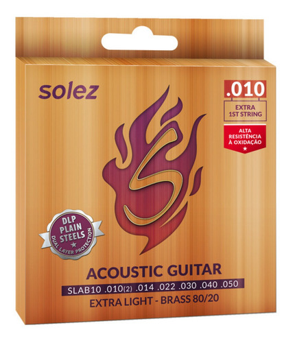 Imagem 1 de 1 de Encordoamento Violão Solez 0.10 Aço Brass 80/20 Jg Cordas