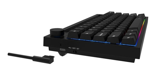 Imagen 2 de 7 de Teclado Mecánico Bluetooth Full Rgb Switch Pink K620 Negro