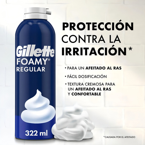 Gillette Espuma De Afeitar Foamy Regular 312gr