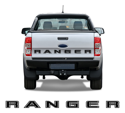 Faixa Tampa Traseira Ford Ranger Alto-relevo Preto 2013/2019