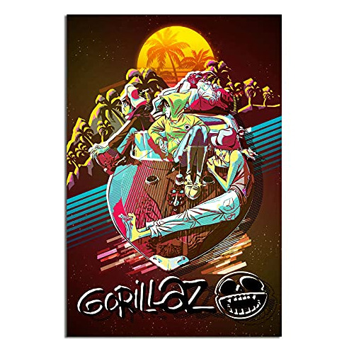 Cuadro De Arte Lienzo De Barco Fantasma Gorillaz Estét...