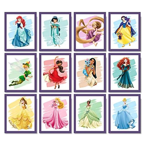 Carteles De Pared De Princesa, Juego De 12, 8 X 10 PuLG...