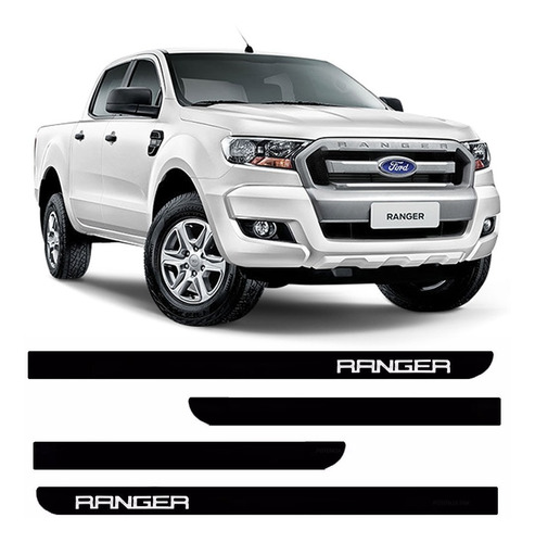 Jogo De Friso Lateral Borrachão Ford Ranger Cabine Dupla 20