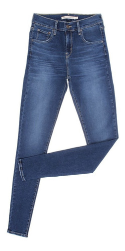 Imagem 1 de 4 de Calça Jeans Azul Feminina Cintura Alta Super Skinny Detalhes