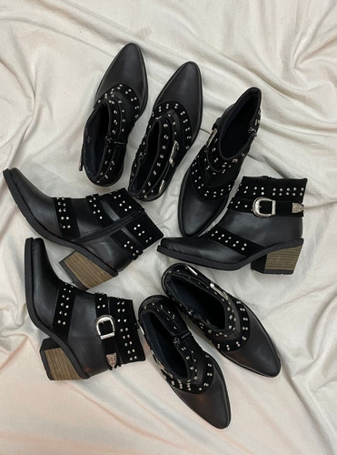 Imagen 3 de 3 de Bota Mujer Vera Negra Tachas Corre Lola