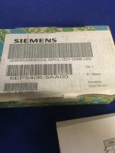 6ep5406-5aa00 Conector De Tarjeta Siemens