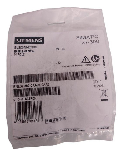 Siemens 6es7390-0aa00-0aa0 Simatic S7-300 Connector Lote 2pz