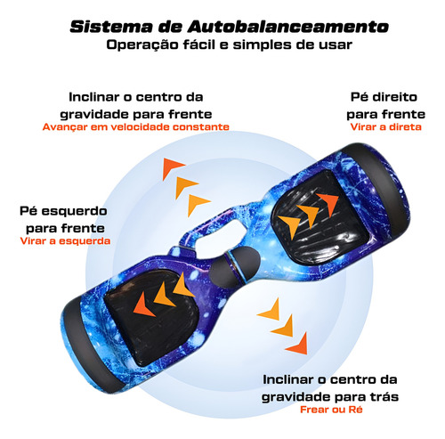 Hoverboard Skate Elétrico Original 6.5 Led Bluetooth Cores