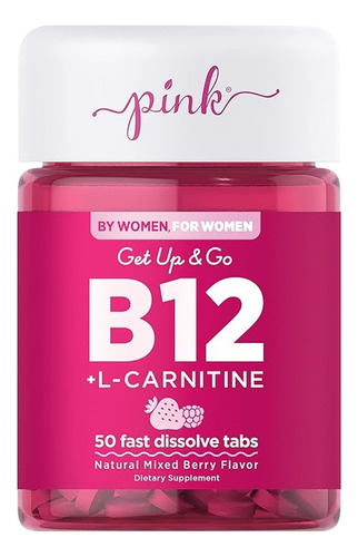 Vitamina B12 400 Mcg Pink 50 Tab Sublingual L-carnitina Sabor Sin Sabor