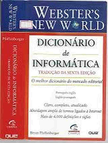 Livro Webmasters New World Dicionário De Informática Bryan (Usado)