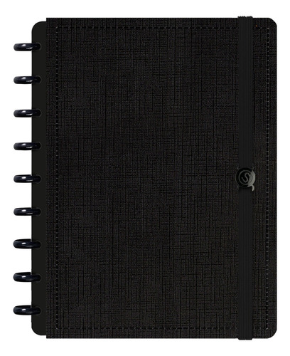 Caderno Disco Iscool Inteligente Médio Spot Touch Cor Linho Preto