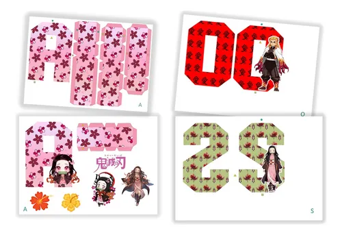 comprar Kit Imprimible Letras+numeros 3d Nezuko Kamado  Demon Slayer