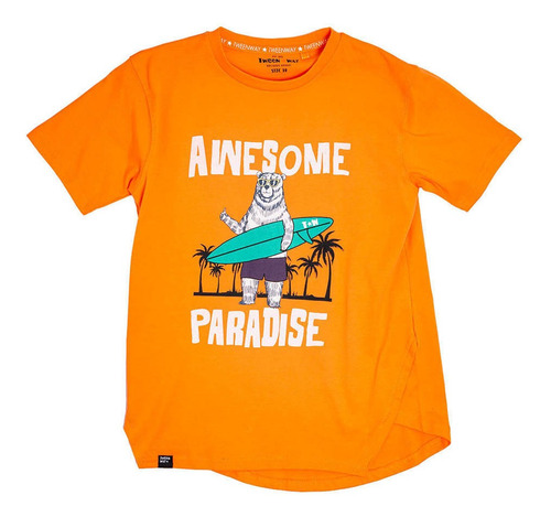 Polera Algodón Verano Niño Naranja (tvq654nar10)