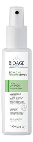 Loção Tônica Antiacne  Bioacne Solution Toner 120ml Bioage Tipo de pele Todo tipo de pele