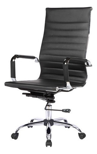 Sillon Oficina Gerencial Escritorio Aluminium Eames Pc Cuota Color Negro