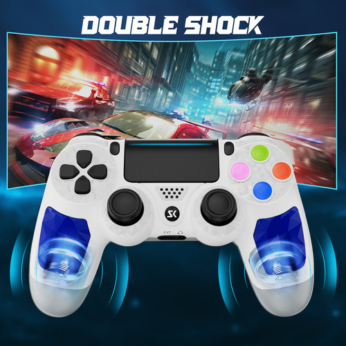 2 Pcs Control Inalámbricos Bluetooth Para Ps4 Blanco Y Negro