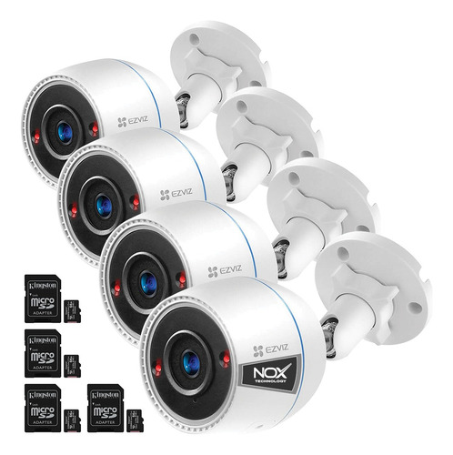 Combo X 4 Camara De Seguridad Wifi Ezviz H3c 1080p  Sd 64gb