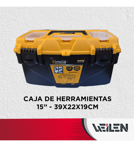 Caja Herramientas Plastica Negra/naranja Kitx2 Hoteche Negro/naranja