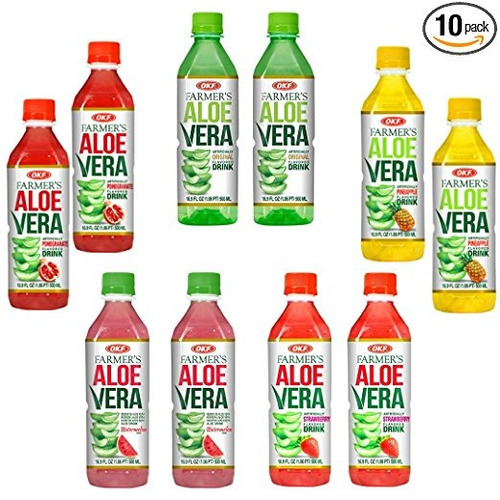 Okf Del Granjero Aloe Vera Bebida Con Sabor Variety Pack - O