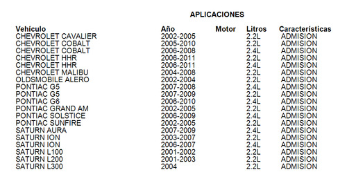 Valvula Motor Admision Saturn Ls 2000 2.2l Gm Parts