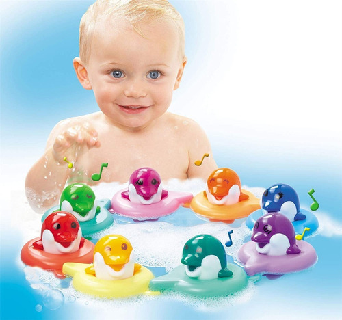 Imagen 6 de 10 de Juego Para Baño Delfines Do Re Mi Con Sonido Tomy 92116 Edu