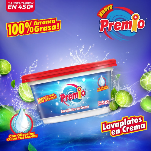 Lavaplatos En Crema Premio 450 Gr 24 Unid