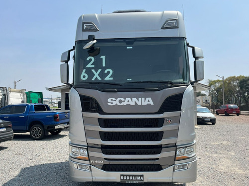 Scania R 450 Cinza 6x2 2021 Susp. Ar Teto Alto R450 Retarder