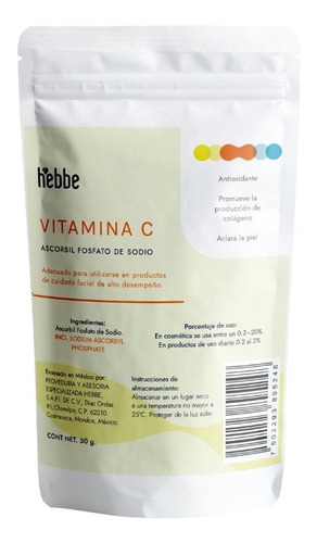 Vitamina C Fosfatada Cosmetica Serum Ascorbil Fosfato 50g