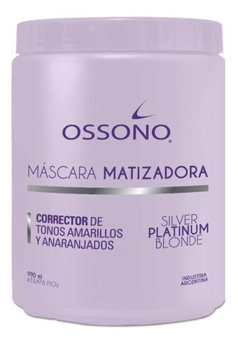 Ossono Matizador Silver Platinium Blonde Shampoo Y Mascara
