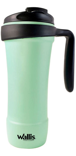 Taza Térmica 470ml Wallis Menta/negro Antiderrames Acero