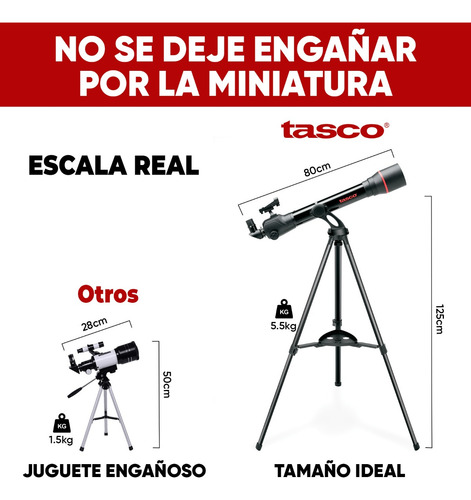Telescopio Tasco Refractor Spacestation 800x70mm Altazimutal