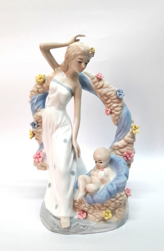 Dama Y Niño Figura Decorativa 25cm 529-50424bl Religiozzi