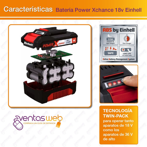 Amoladora Brushless Inalambrica 125mm Einhell Bateria 4 Amp