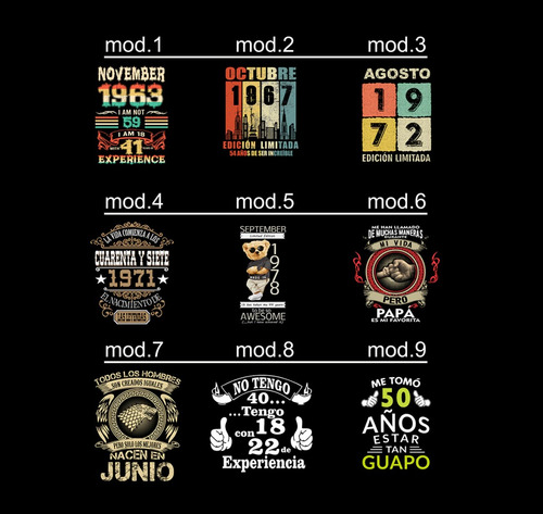 Imagen 2 de 4 de Remeras De Cumpleaños Personalizadas, Unisex, Full Print