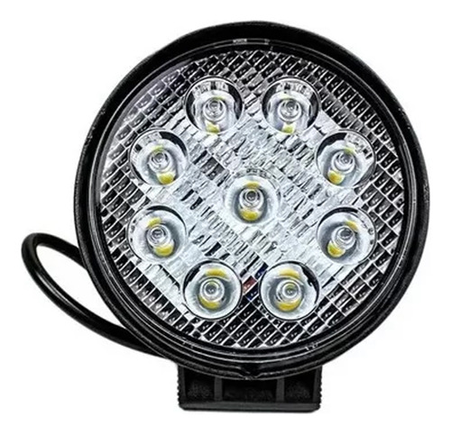 Farol Led Milha Universal Redondo 12/24v 9leds 6000k 11cm