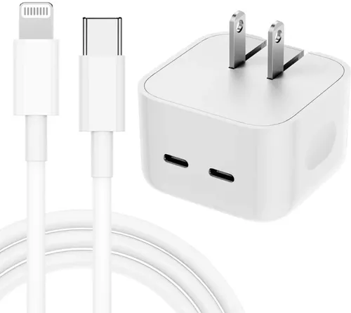 Cargador Carga Rápida 50 Watts Para iPhone 14 Doble Usb-c.