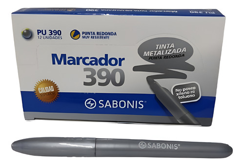 1 Marcador Permanente Punta Fina Metalico Sabonis