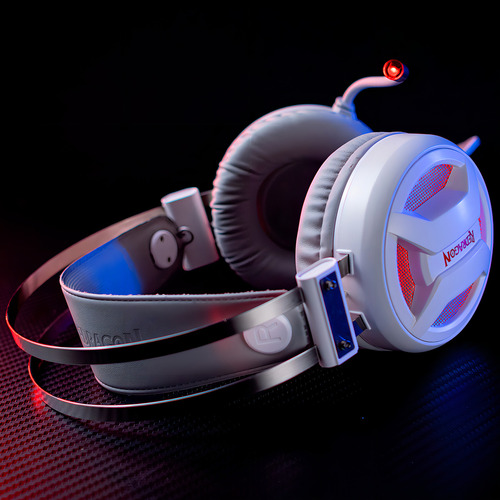 Fone Headset Gamer Redragon Minos H210w Branco Usb Led Branco