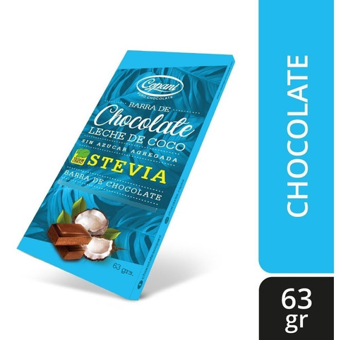 Tableta Chocolate Copani Leche De Coco Y Stevia Vegano 63gr