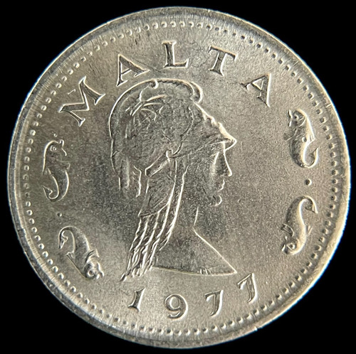 Malta, 2 Cents, 1977. Pentesilea. Sin Circular