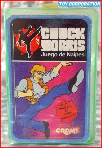 Mazo Carta Naipe Chuck Norris Cromy En Caja Acrílica Cerrada