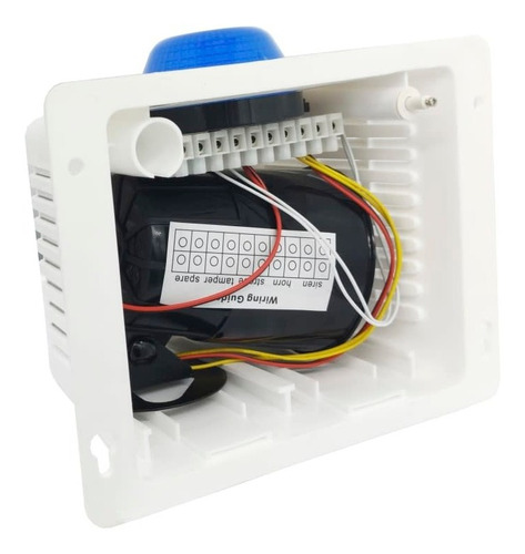 Imagen 3 de 4 de Sirena 20w / Baliza Azul / Tamper / Gabinete Plastico