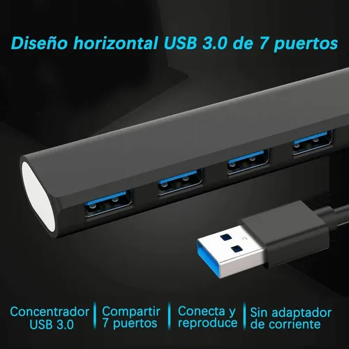 Multi Usb 3.0 Hub Divisor De 7 Puertos Velocidad De 5 Gbps