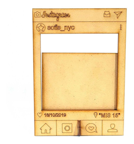 Imagen 3 de 4 de 60 Portaretratos Fibrofacil Instagram 15 Años Personalizados