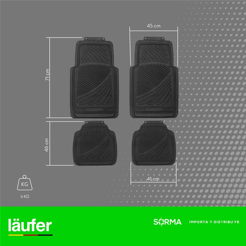 Imagen 7 de 10 de Cubre Alfombra Auto Laüfer Pvc 4piezas Universal