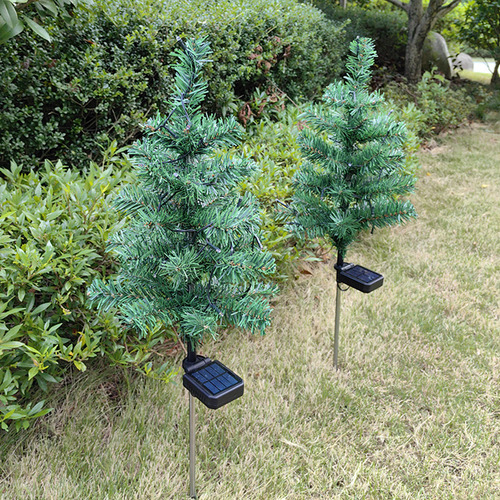 Paisaje De Árboles Con Luces Coloridas Alimentadas Por Ener