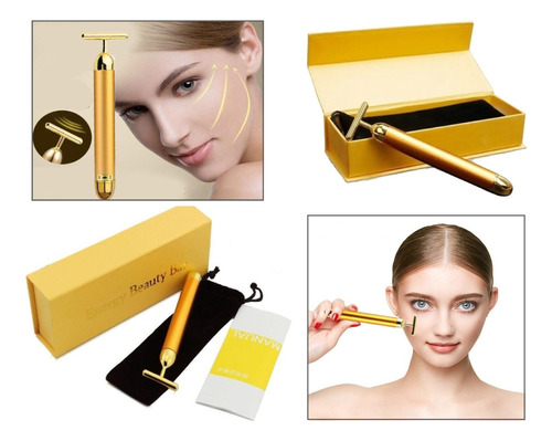 Massageador Facial Vibrata Gold Harmonização Energy Beauty