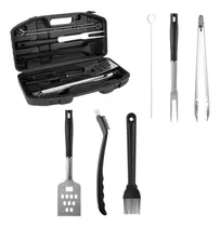 Comprar Set De Bbq Carne Asada Parrillada 7 Accesorios Estuche Nogal