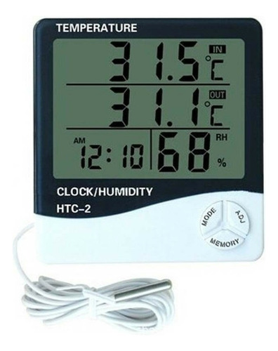Reloj Termohigrometro Digital Sonda Temperatura Humedad Htc2